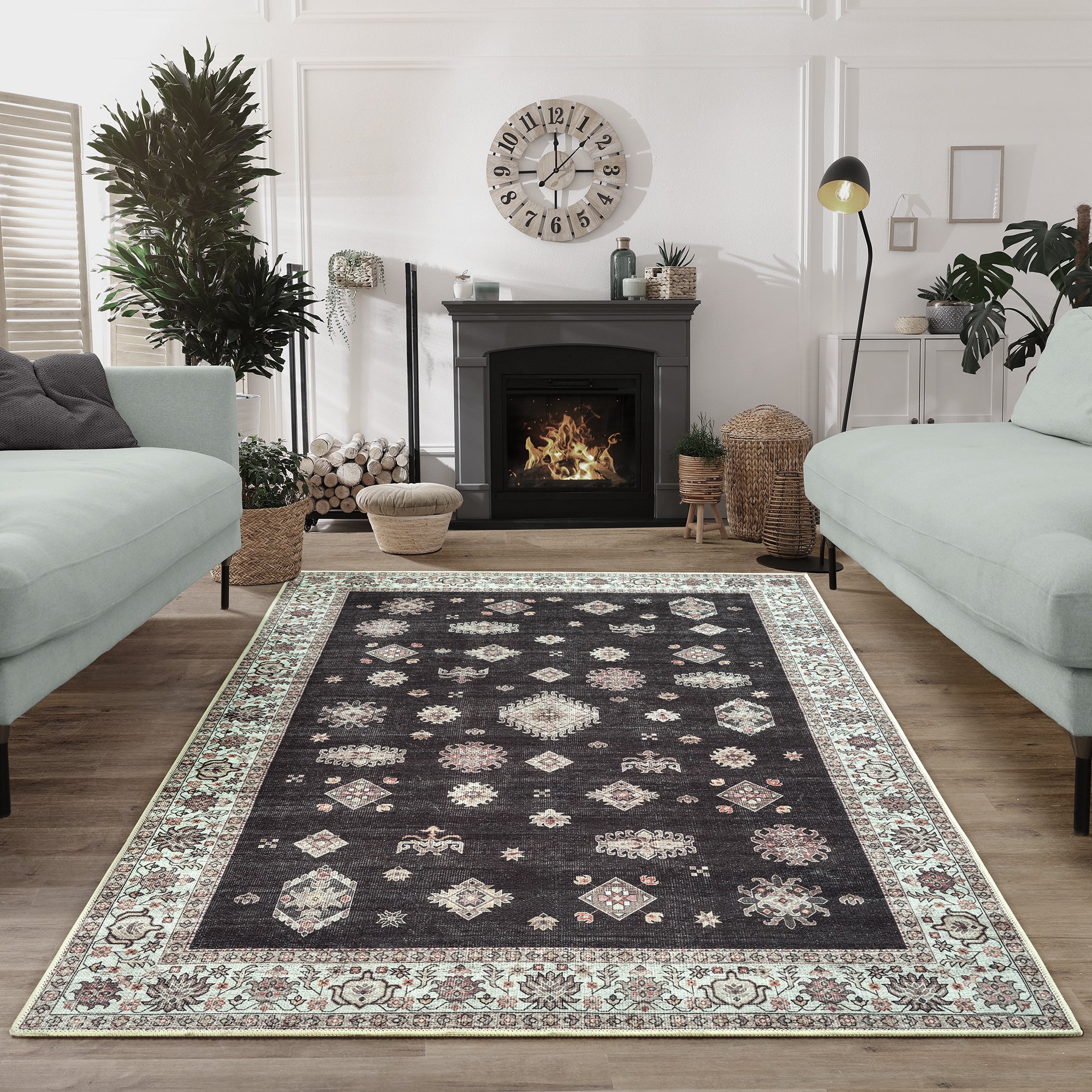 Ionia IO-16 Traditional Washable Rug | Non-Slip - Image 6