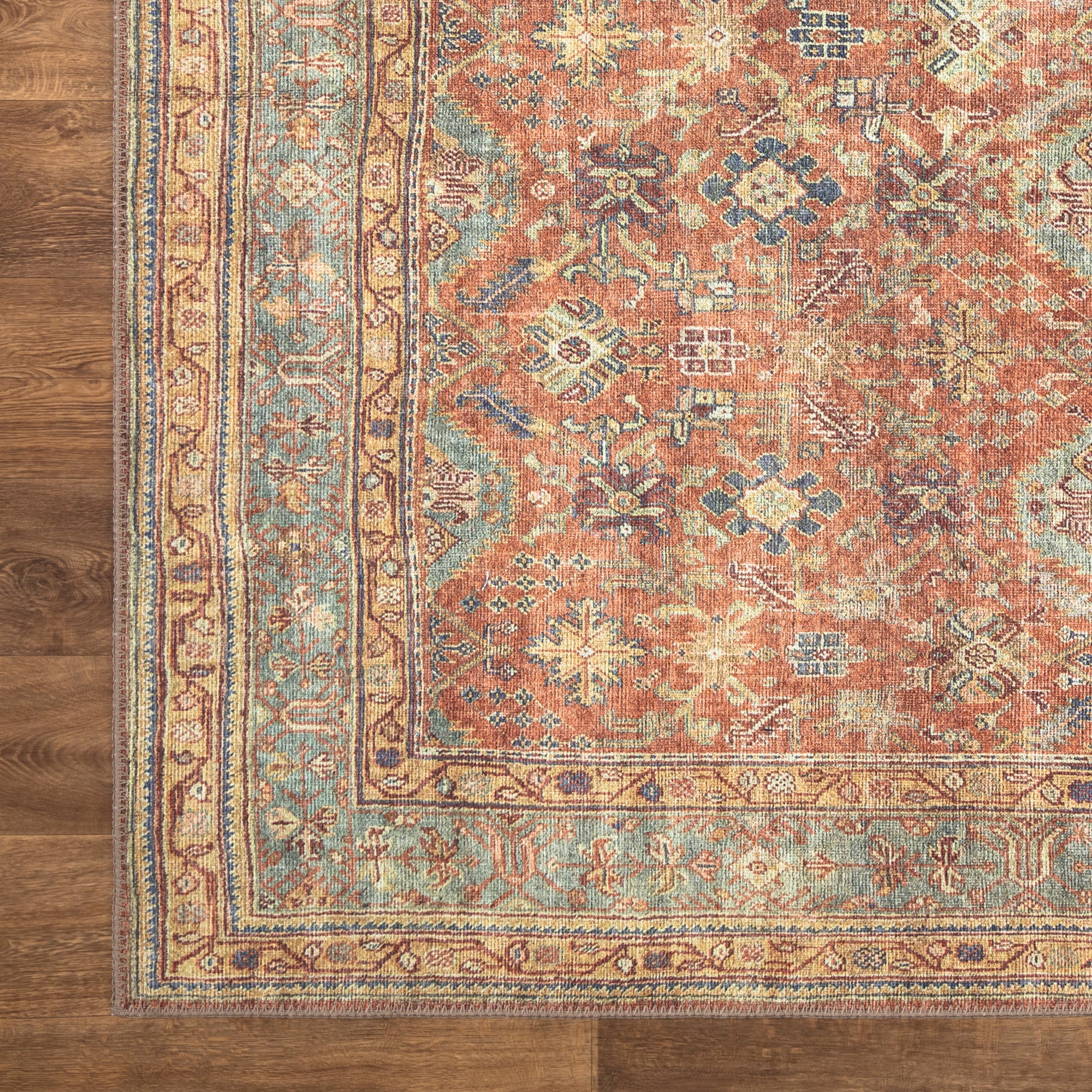 Ionia IO-19 Traditional Washable Rug | Non-Slip - Image 4